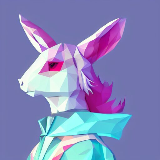 aesthetic rabbit fursona portrait, commission of a anthropomorphic male horse, fursona horse wearing stylish holographic clothes, winter armosphere, pastel simple art, low poly 