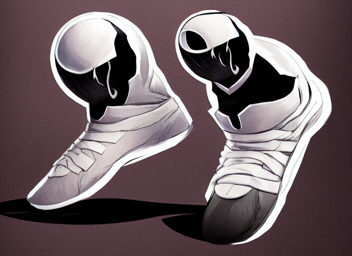 basketball sneakers concept of moon knight, trending on artstation, smooth, sharp focus 