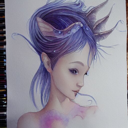 water color on paper, ethereal pixie, highly detailed, artstation, masterpiece, award - winning, 