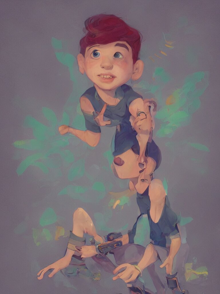 non - binary kid by disney concept artists, blunt borders, rule of thirds 