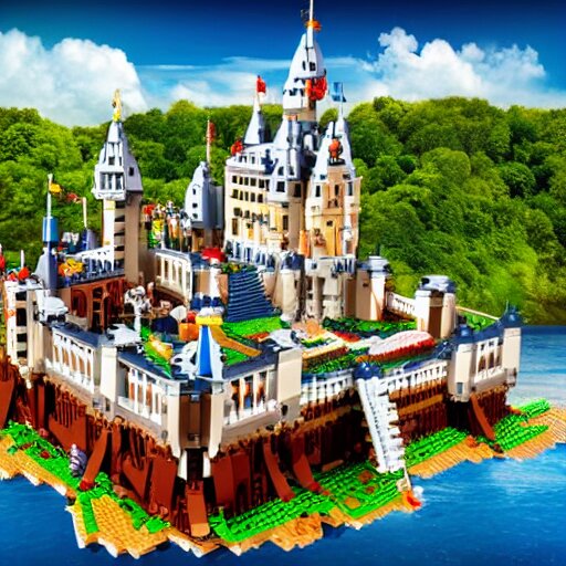 LEGO castle, celestia, eden, river, fantasy artwork, award winning, very very very very very very very beautiful scenery, artstation