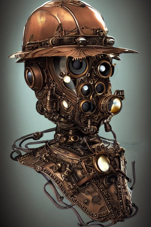 steampunk helmet fantasy art mask robot ninja stylized digital illustration sharp focus, elegant intricate digital painting artstation concept art global illumination ray tracing advanced technology chaykin howard and campionpascale and cooke darwyn and davis jack 