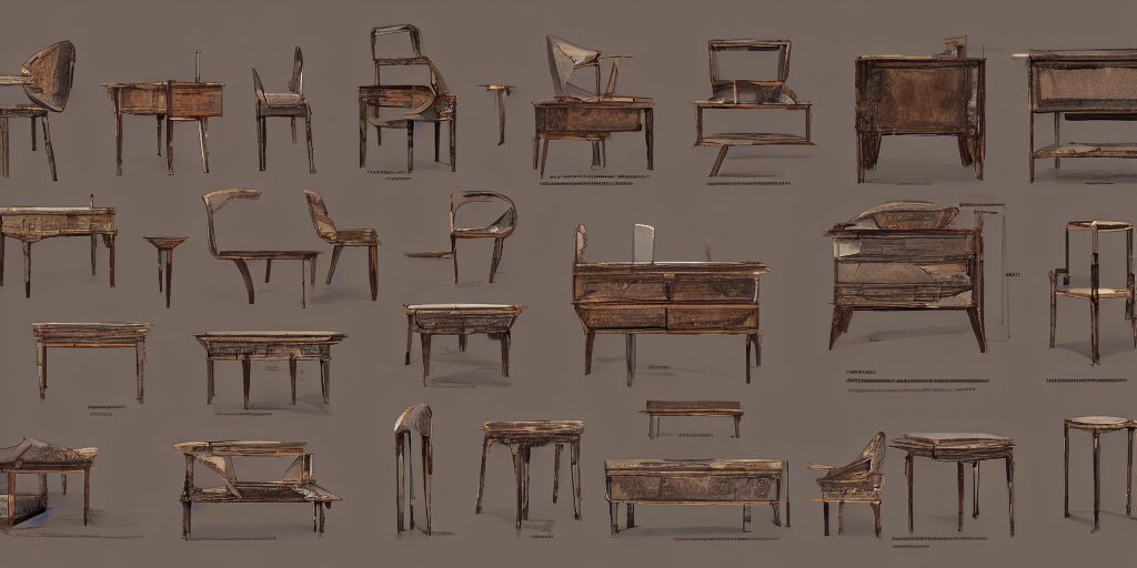 furniture design, furniture design sheet, Greg Rutkowski, Zabrocki, Karlkka, Jayison Devadas, Phuoc Quan, trending on Artstation, 8K, ultra wide angle, zenith view, pincushion lens effect