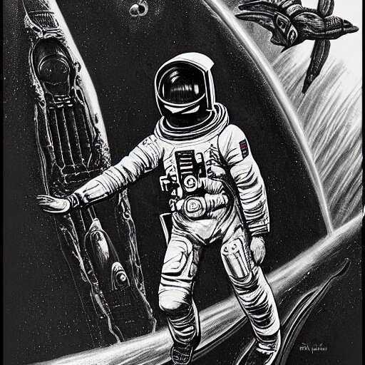 astronaut entering Valhalla by H. R. Giger