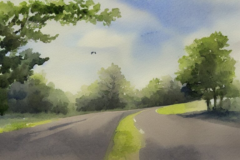 country road store goose watercolor trending on artstation 