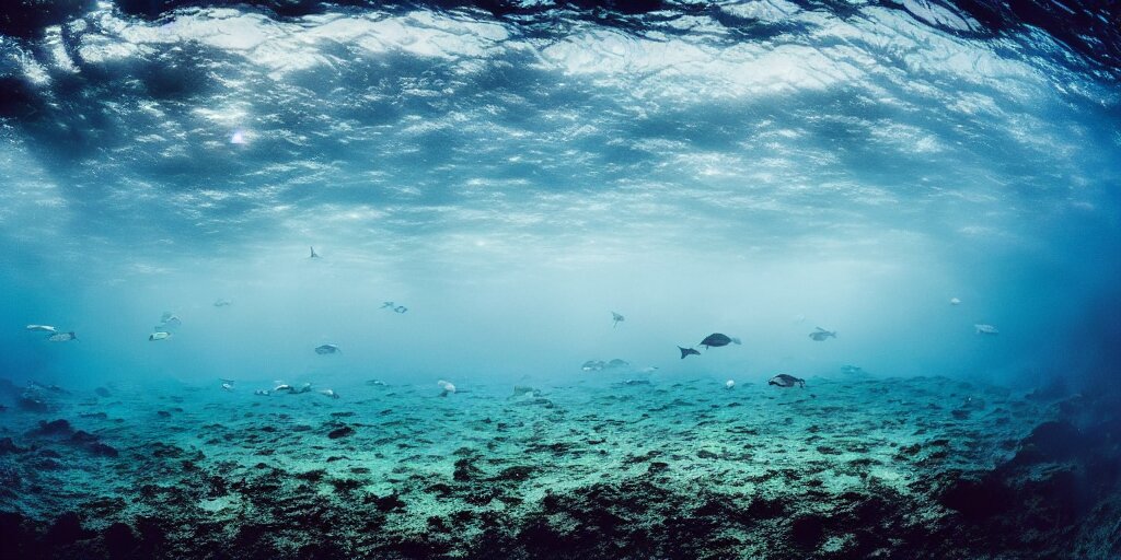 a great photograph of the most amazing golf hole in the world under water, fish everywhere, perfect light, ambient light, 5 0 mm, golf digest, top 1 0 0, fog 