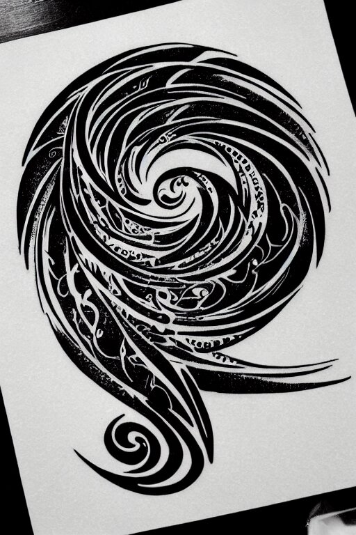 a simple tattoo design of birds flying in a 8 spiral, black ink, logo 