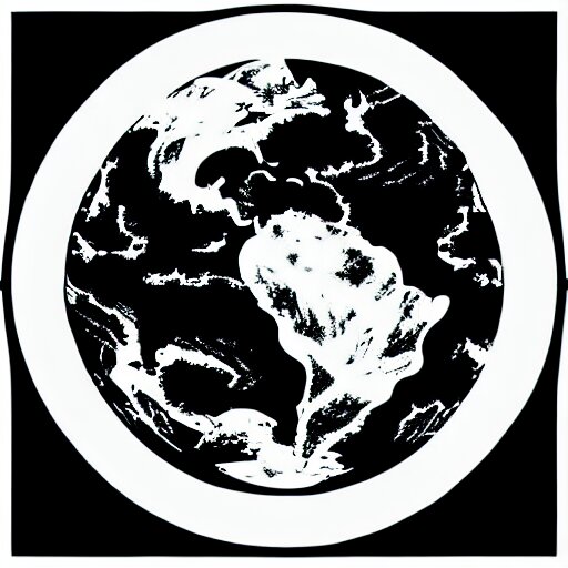 earth vector art black and white