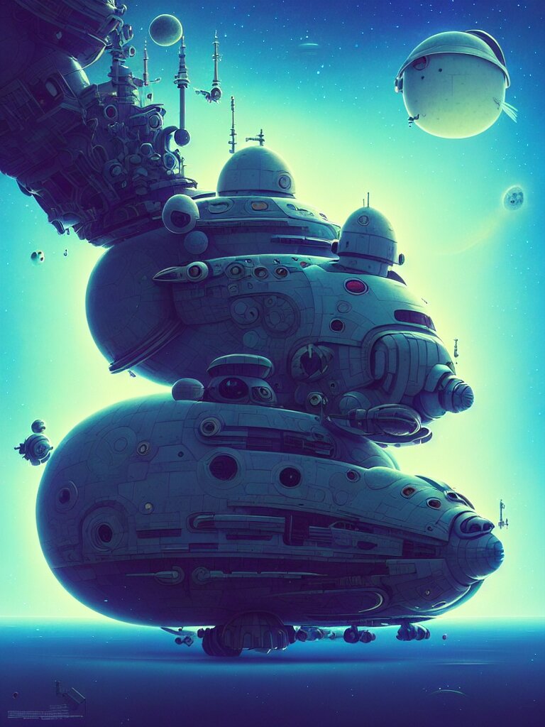 space ship, moody, fluffy, ::alejandro jodorowsky, studio ghibli, beeple and James Gilleard and Justin Gerard :: ornate, dynamic, particulate, intricate, elegant, highly detailed, centered, artstation, smooth, sharp focus, octane render, 3d