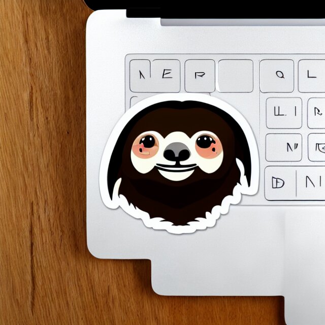 svg sticker art of a sloth 