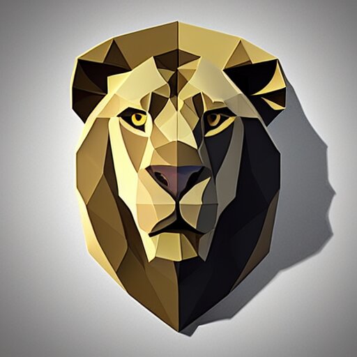 low poly lion logo 