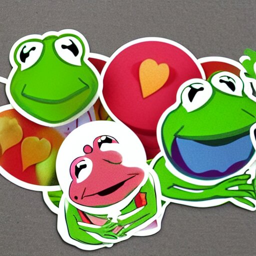 cute kermit the frog die cut stickers