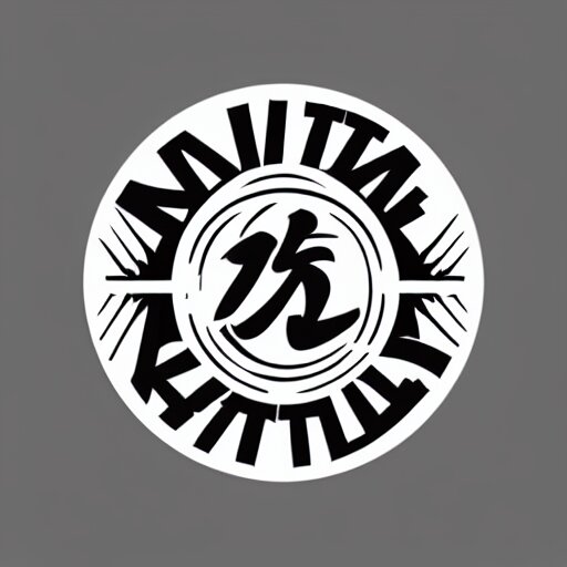 a logo about martial arts, karate, kung-fu, vectorial, black and white, highly detailed, symmetric