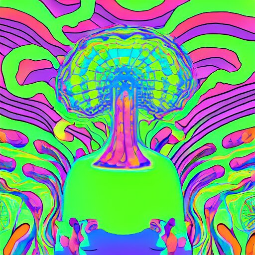 a venture capitalist having a psychedelic mushroom experience, digital art 