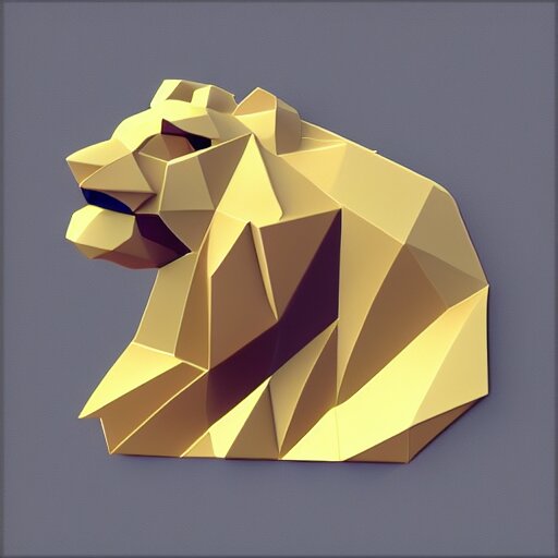 low poly lion logo 