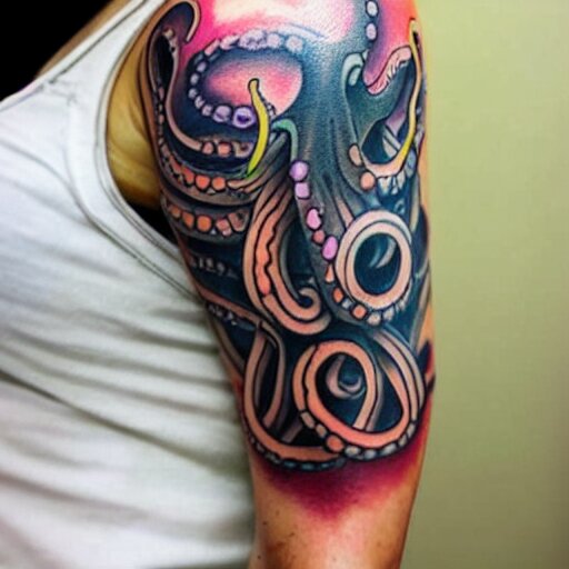 surreal octopus tattoo 