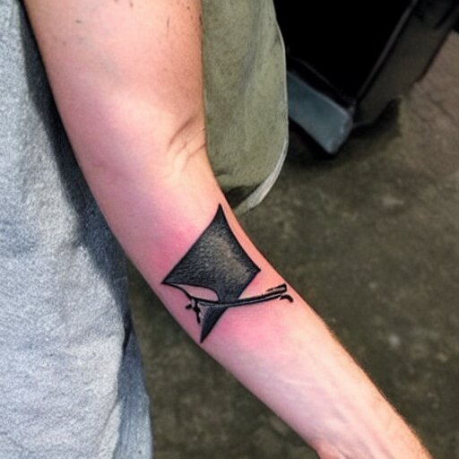 tattoo of a small hatchet axe on the forearm