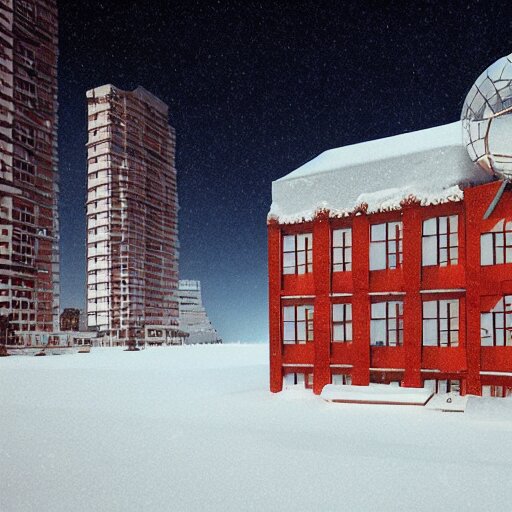 a snow globe with a soviet apartment building in it, a computer rendering by leandro erlich, trending on cgsociety, retrofuturism, tesseract, isometric, physically based rendering 