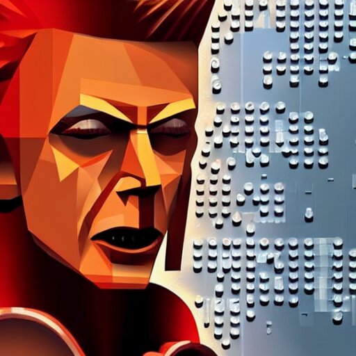 a portrait of david bowie as a lego in a cosmic scenic environment, trending on artstation 