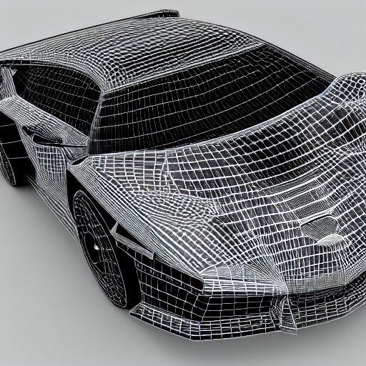 wireframe 3d model, Lamborghini