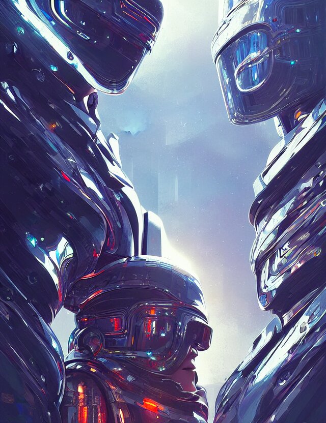 futuristic soldier reflective chrome armor super intricate ornaments artwork by tooth wu and wlop and alena aenami and greg rutkows 