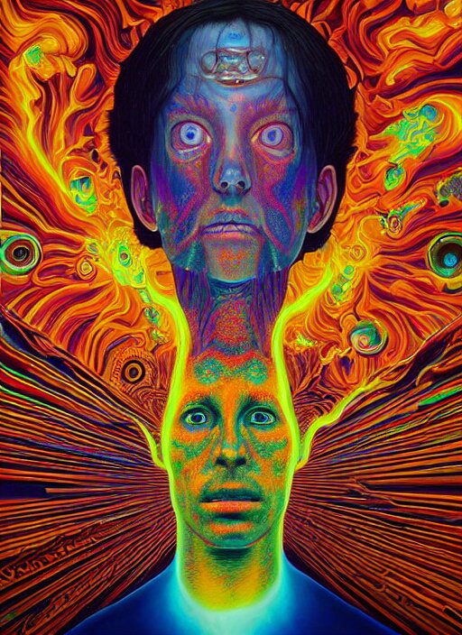 portrait ultra dimensional entity, accidentally tripping on dmt and acid, psychedelic experience, overwhelming psychosis of self realization and burning awakening, ultra high definition, unreal engine 5, hyperrealism, masterpiece composition, by casey weldon, barclay shaw 