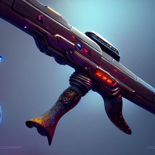 plasma rifle from the year 2 1 0 0 slick warm tones : by michal karcz, daniel merriam, victo ngai and guillermo del toro : ornate, dynamic, particulate, intricate, elegant, highly detailed, centered, artstation, smooth, sharp focus, octane render 