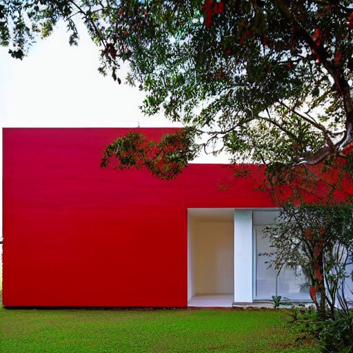 a modern red house in brazil, architecture 