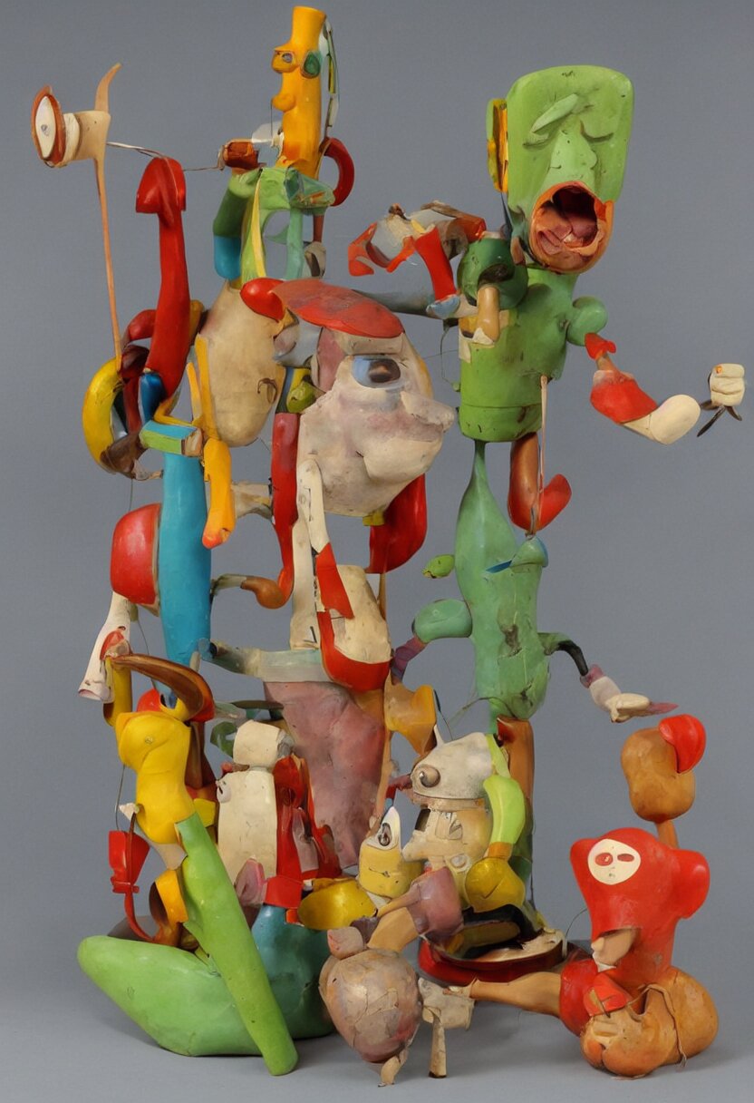 1 9 6 0 s weirdo cartoon sculpture toy on display 