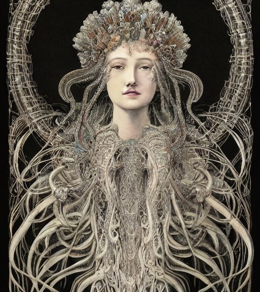 Lexica - Portrait of a beatiful young goddess with intricate jellyfish ...