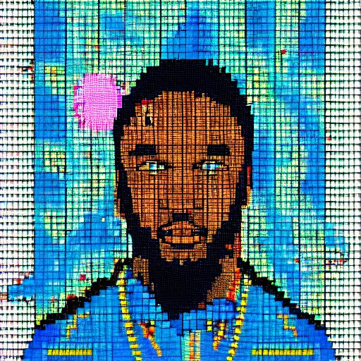 rapper in pixel art 