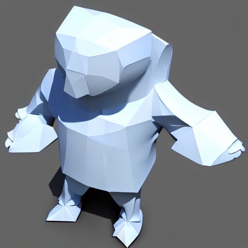 poorly rendered low poly 3d model of a popular cartoon character