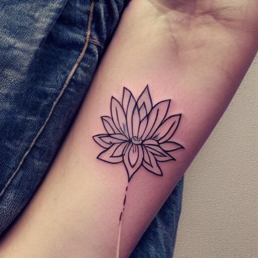 minimalistic lotus flower tattoo 