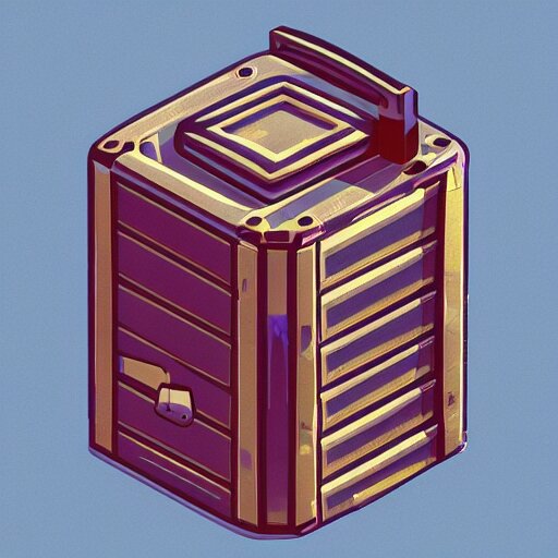 lootbox in the style of peter tarka, 3 d, isometric, game, octane, game, artstation 