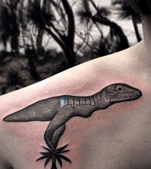 A realistic tattoo design of a giant lizard in the desert on white paper, realism tattoo design, highly detailed tattoo, shaded tattoo, hyper realistic tattoo