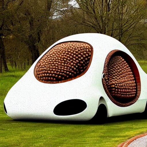 a car shaped like an acorn, concept, - Arthub.ai