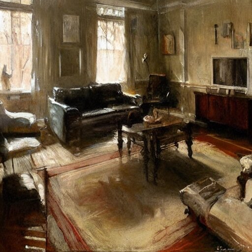 modem living room painting by jeremy mann 