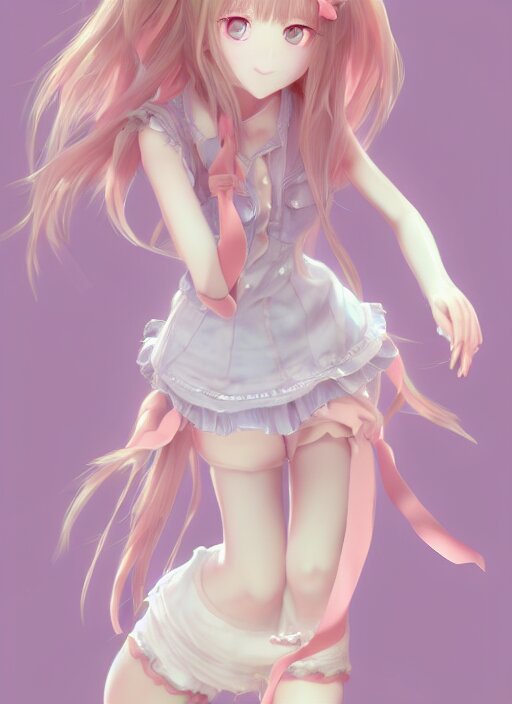 Lexica - The most beautiful cute anime girl full body shot with highly  detailed eyes, professional 3 d visualisation in pastel colours, by wlop,  intr...