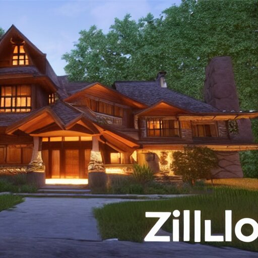 Peaceful wooden mansion, unreal engine 5 tech demo, zillow interior, golden hour, living room, cozy, Frank Lloyd Wright ((Studio Ghibli))