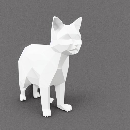 low polygon render of a cat on a white background, isometric 3 d, ultra hd 