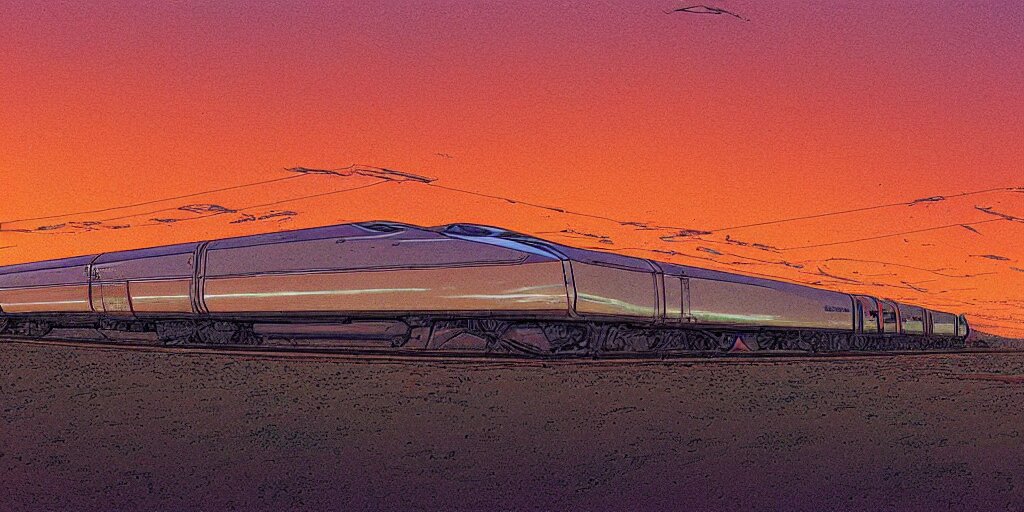 Lexica Weird West Futuristic Bullet Train Into The Sunset