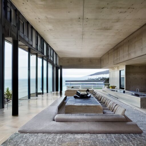 a modern concrete mansion on the bluffs overlooking san francisco 