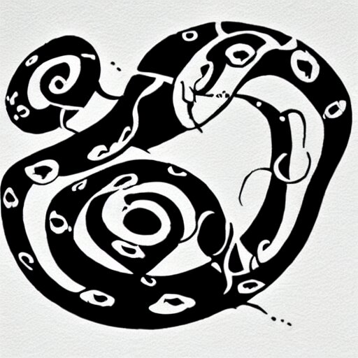 tattoo design, stencil, tattoo stencil, traditional, a snake surrounded by flowers