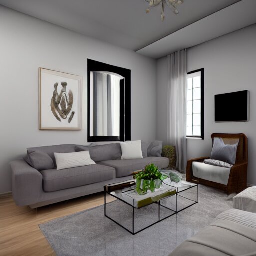 apartment in soothing colors, furnished by nate berkus, ultra realstic, 8k octane render