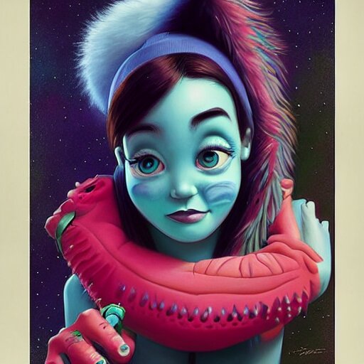 monster inc portrait, Pixar style, by Tristan Eaton Stanley Artgerm and Tom Bagshaw.