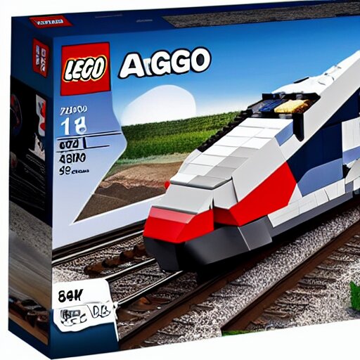 tgv from paris, brand new lego set ( 2 0 2 1 ), retail price 4 5 0, ultra realistic, uhd, 8 k 