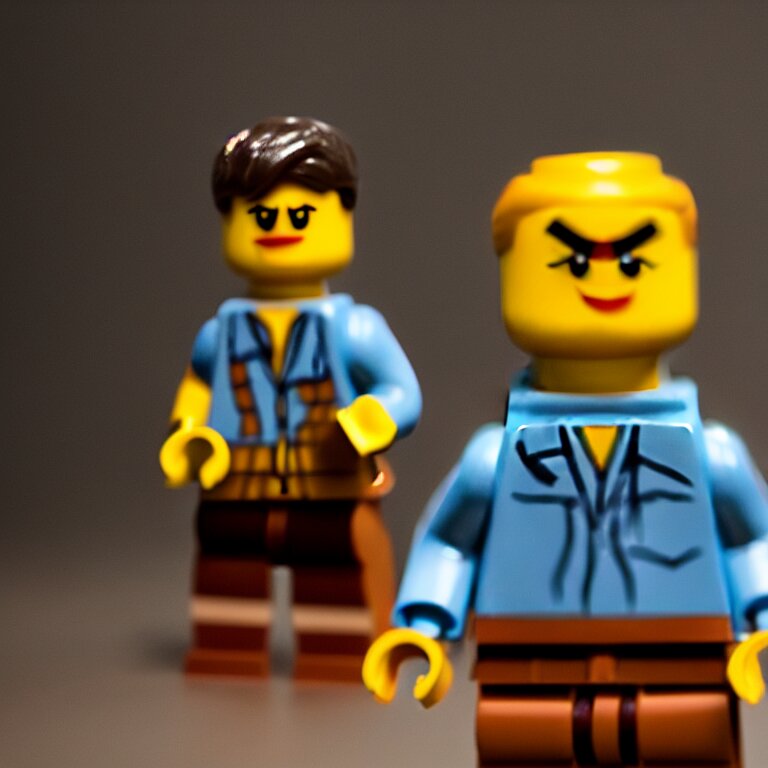 a cinematic film still of a stop motion film starring bill murray as a lego fig, shallow depth of field, 8 0 mm, f 1. 8 