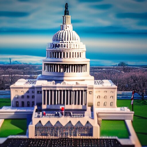 washington dc, capitol building, legos, legoset, vintage, aerial view, double - exposure, 3 d, floodlight, ray tracing reflections 