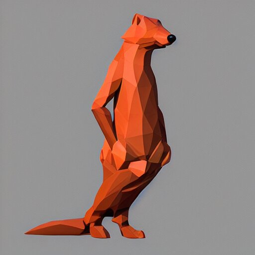 weasel, low poly, artstation, neon 