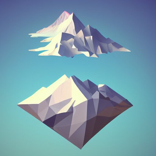 floating island with mount everest in the sky, low poly, isometric art, 3d art, high detail, artstation, concept art, behance, ray tracing, smooth, sharp focus, ethereal lighting